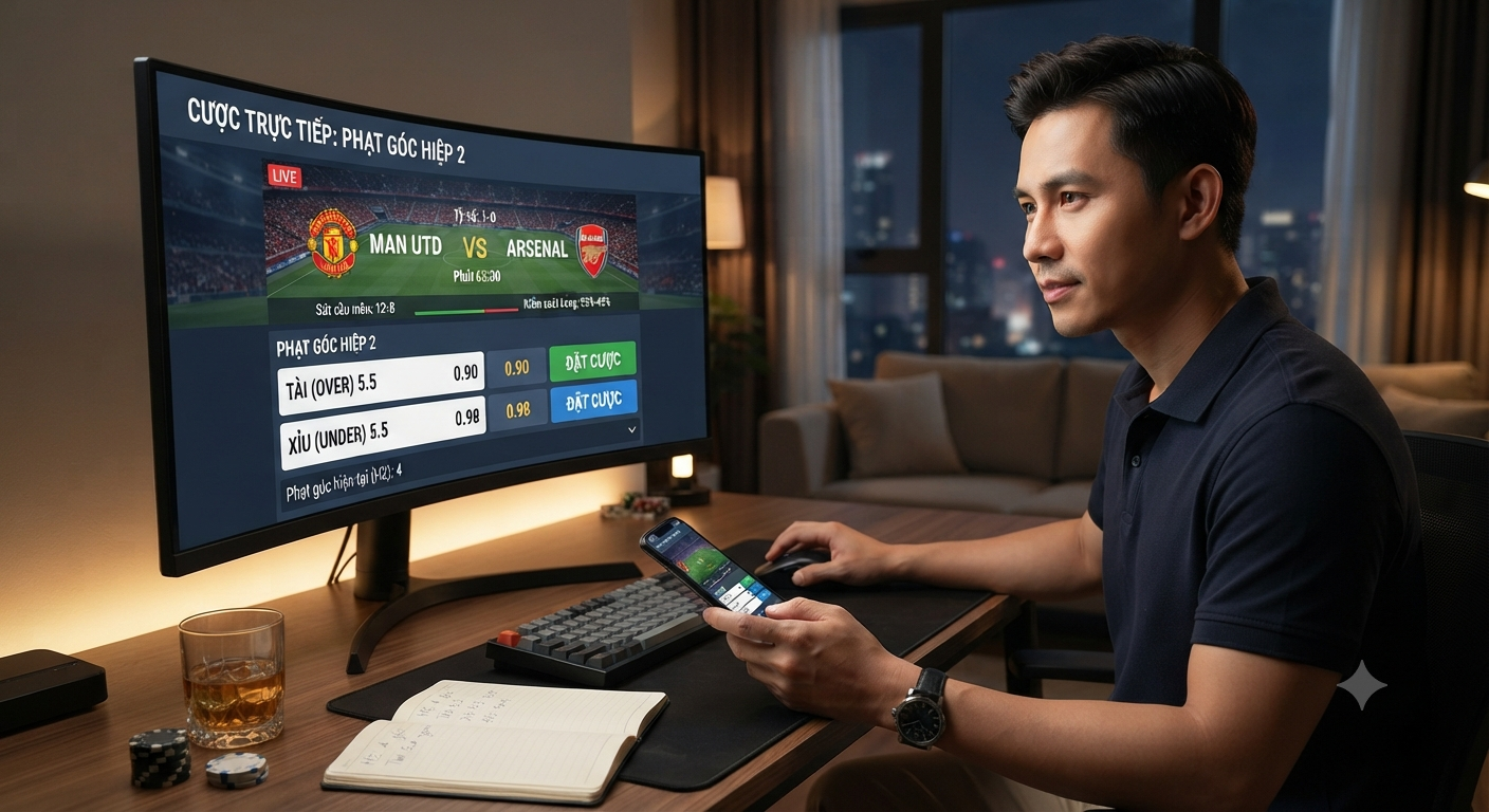 cược trực tiếp vào số quả phạt góc trong hiệp hai