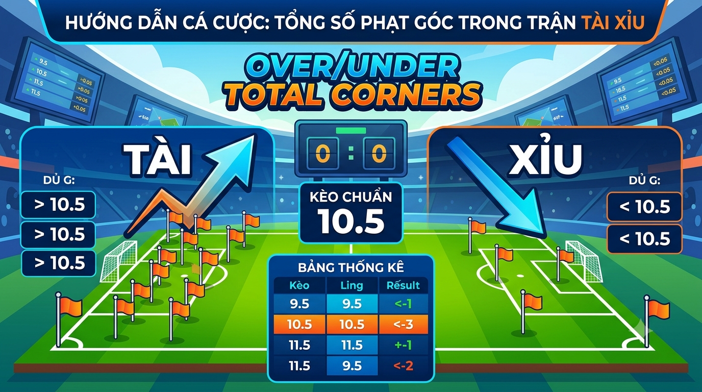 tổng số phạt góc trong trận tài xỉu