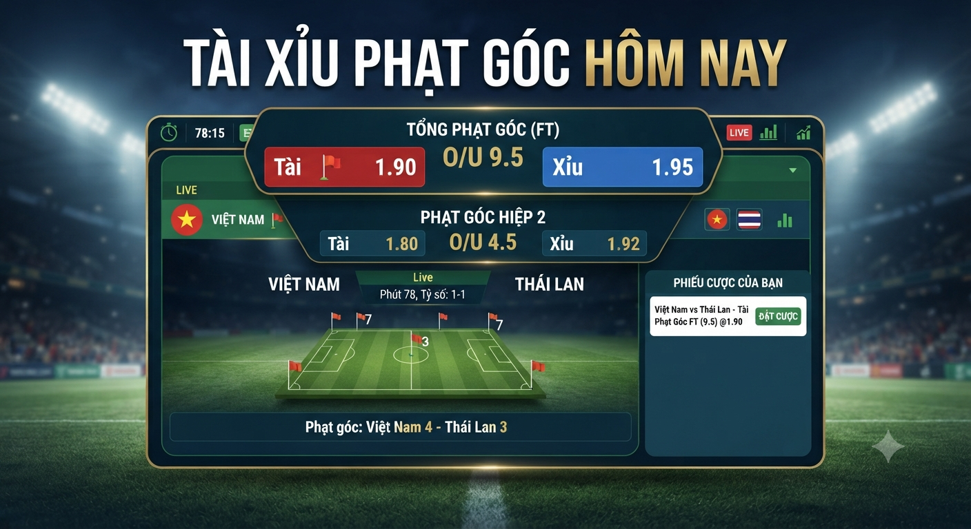 Cẩm nang soi kèo tài xỉu phạt góc hôm nay chuẩn xác giúp cược thủ về bờ an toàn